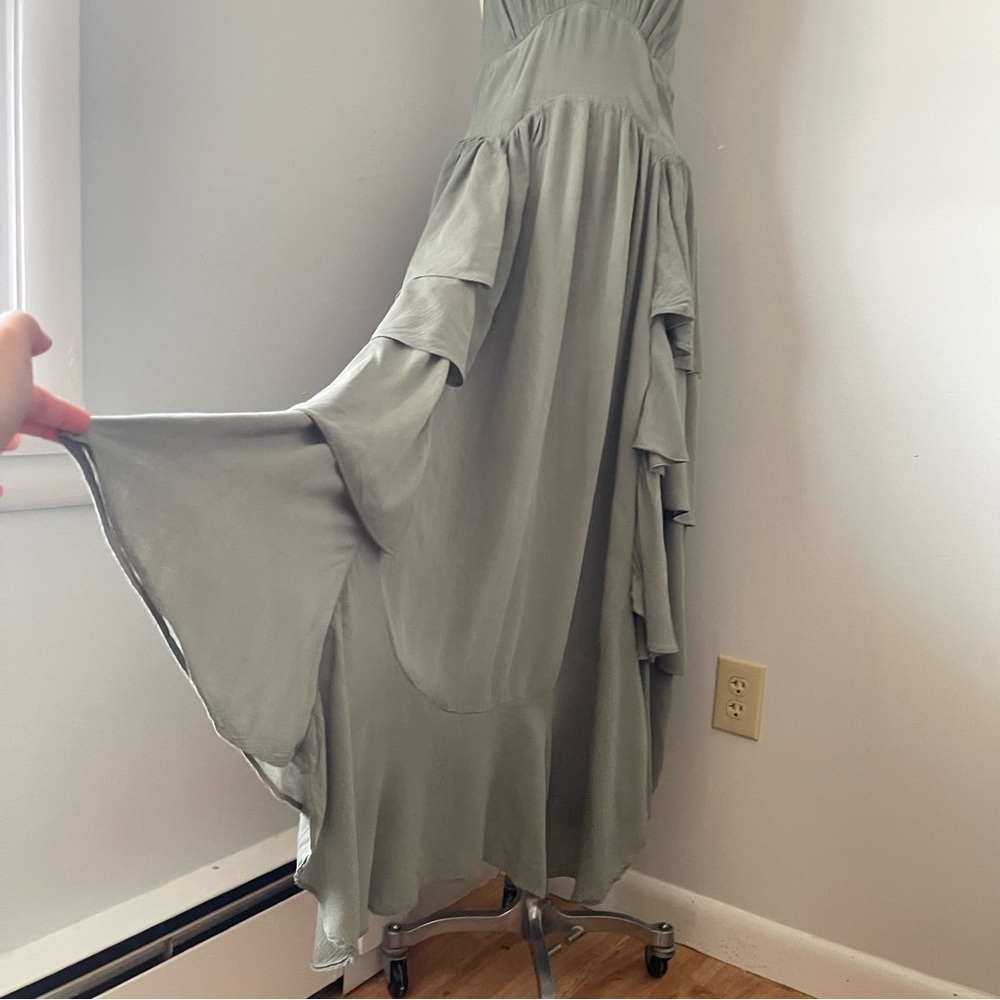 Free People Cottagecore Fairy maxi dress in Sage Green Large NWOT rare color - Picture 4 of 9